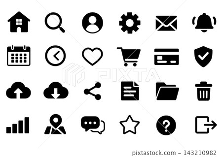 A simple UI icon set for web services and apps. A simple UI icon set for web services and apps. 143210982