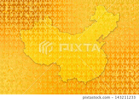 A gold screen background image featuring the Chinese currency yuan, with a silhouette of the People's Republic of China's map emerging from it. A gold screen background image featuring the Chinese currency yuan, with a silhouette of the People's Republic of China's map emerging from it. 143211233