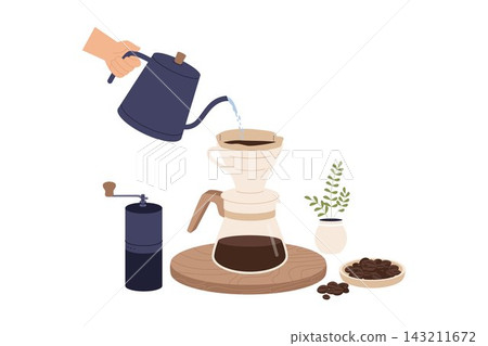 Vector of Pour Over Coffee Ritual Isolated Illustration Vector of Pour Over Coffee Ritual Isolated Illustration 143211672