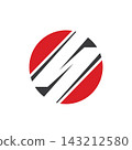 s letter circle logo icon vector element design 143212580