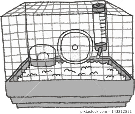 小型動物籠子的線條畫插圖,手繪風格,風格化(寵物用品,單色,籠子,材料) 小型動物籠子的線條畫插圖,手繪風格,風格化(寵物用品,單色,籠子,材料) 143212851