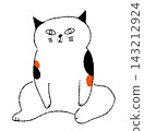 Sitting calico cat 143212924