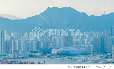 Hong Kong Sept 5 2026 Kai Tak Sports Park against majestic Lion Rock Hong Kong Sept 5 2026 Kai Tak Sports Park against majestic Lion Rock 143213097