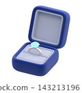 3D illustration of a stylized jewelry box with a transparent background. 143213196