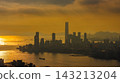 Hong Kong Sept 5 2026 Golden sunset over Hong Kong skyline and harbor 143213204