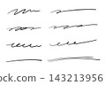 Simple handwritten line material set (black) 143213956