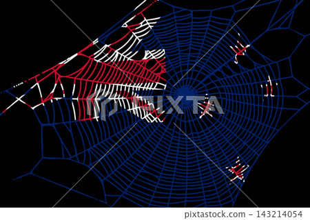 3D Flag on spider web 3D Flag on spider web 143214054