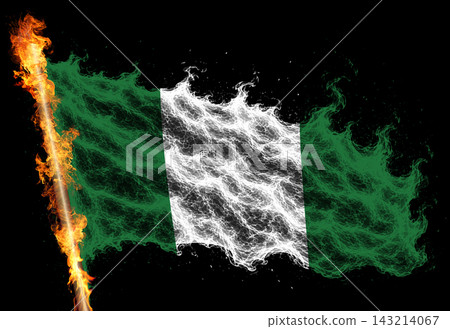 3D Flag on flames 3D Flag on flames 143214067