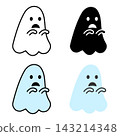 Ghost icon, Halloween, ghost, simple, black and white, color, vector illustration 143214348