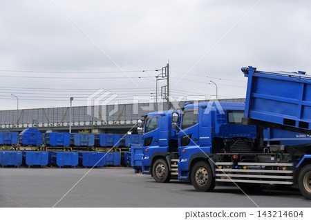 Large trucks lined up Large trucks lined up 143214604
