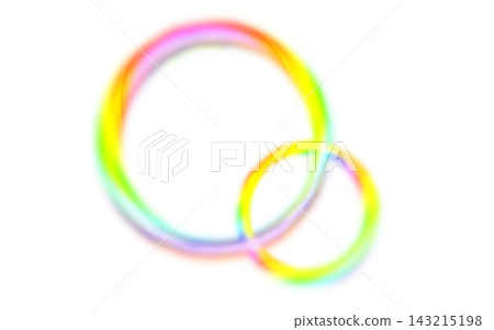 Two colorful, glowing circular illustrations of different sizes are placed against a white background. Two colorful, glowing circular illustrations of different sizes are placed against a white background. 143215198