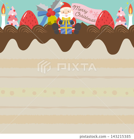 以聖誕老人和聖誕蛋糕橫切面為主題的相框。 以聖誕老人和聖誕蛋糕橫切面為主題的相框。 143215385