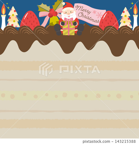 以聖誕老人和聖誕蛋糕橫切面為主題的相框。 143215388