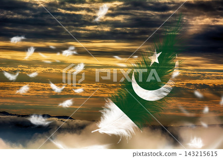 3D Flag on feathers 3D Flag on feathers 143215615