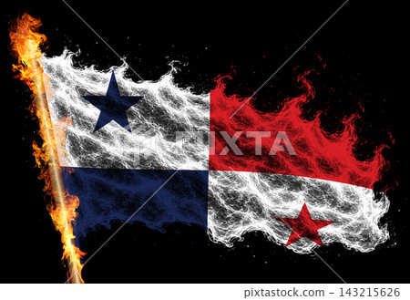 3D Flag on flames 143215626