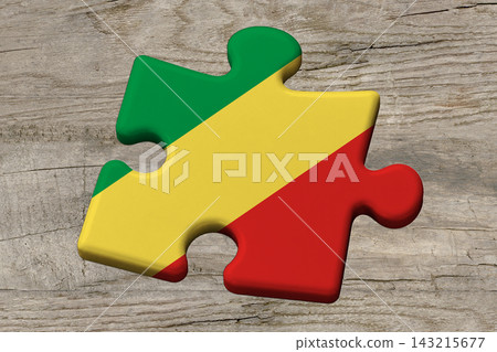 3D Flag on jigsaw puzzle pieces 143215677