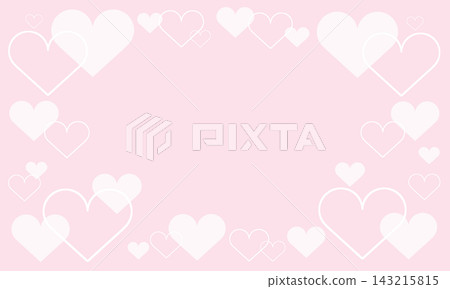 A white line drawing heart frame with a light pink background. A white line drawing heart frame with a light pink background. 143215815