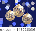3DCG background of a ball ornament with a translucent Japanese pattern. 143216036