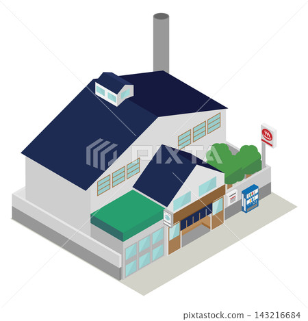 公共澡堂建築的等距圖 公共澡堂建築的等距圖 143216684