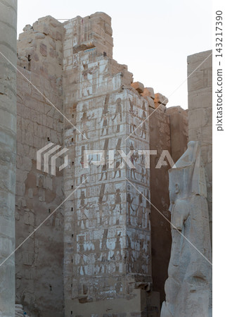 Beautiful wall paintings at Karnak temple, Luxor, Egypt 143217390