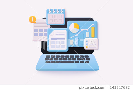 Business Analytics Dashboard on Laptop with Charts, Reports, Calendar and Data Visualization for Performance Monitoring and Business Intelligence Business Analytics Dashboard on Laptop with Charts, Reports, Calendar and Data Visualization for Performance Monitoring and Business Intelligence 143217682