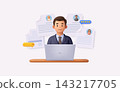 HR Manager Reviewing Candidate Resumes and Ratings for Recruitment and Hiring 143217705