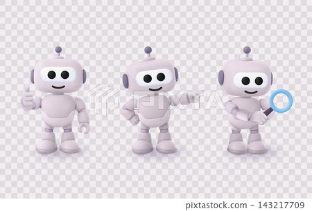 AI Robot Assistant Characters with Help, Search and Direction Gestures AI Robot Assistant Characters with Help, Search and Direction Gestures 143217709