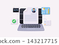Digital Resume Screening and Recruitment Dashboard on Laptop 143217715
