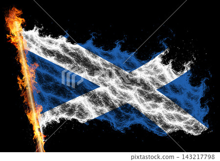 3D Flag on flames 3D Flag on flames 143217798