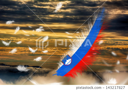 3D Flag on feathers 143217827