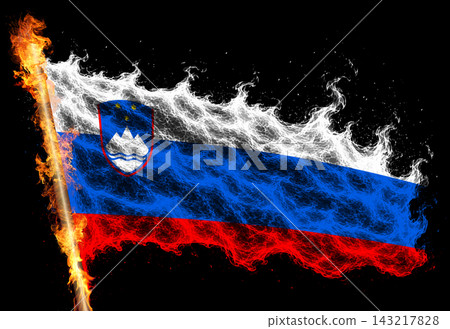 3D Flag on flames 143217828
