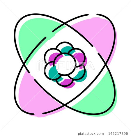 Atom icon representing science and research concept Atom icon representing science and research concept 143217896