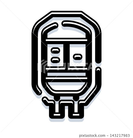 Train car front view traveling urban transport icon Train car front view traveling urban transport icon 143217983