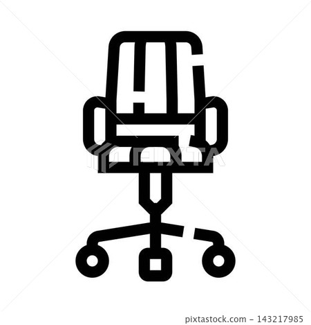 Ergonomic office chair icon for workspace comfort Ergonomic office chair icon for workspace comfort 143217985