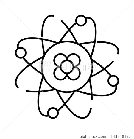 Atom model with electrons orbiting central nucleus Atom model with electrons orbiting central nucleus 143218152