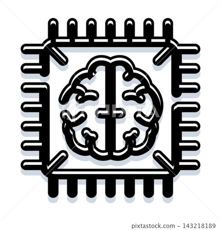 Artificial intelligence brain processing data in microchip Artificial intelligence brain processing data in microchip 143218189