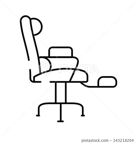 Ergonomic office chair icon line art illustration Ergonomic office chair icon line art illustration 143218204