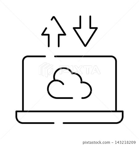 Laptop accessing cloud computing services for data transfer Laptop accessing cloud computing services for data transfer 143218209