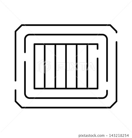 Prison window with bars line icon Prison window with bars line icon 143218254