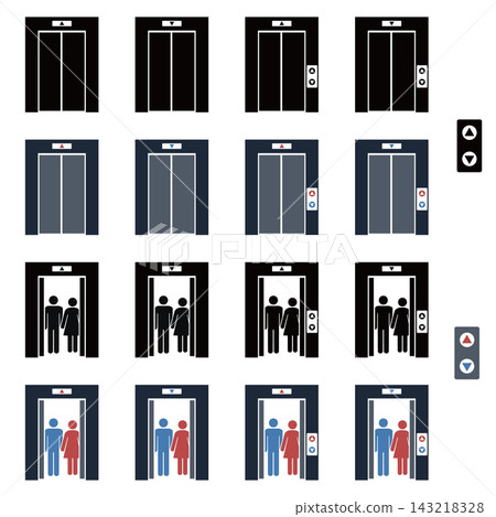 Elevator icon set Elevator icon set 143218328