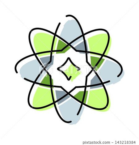 Abstract atom model structure illustrating science and energy Abstract atom model structure illustrating science and energy 143218384