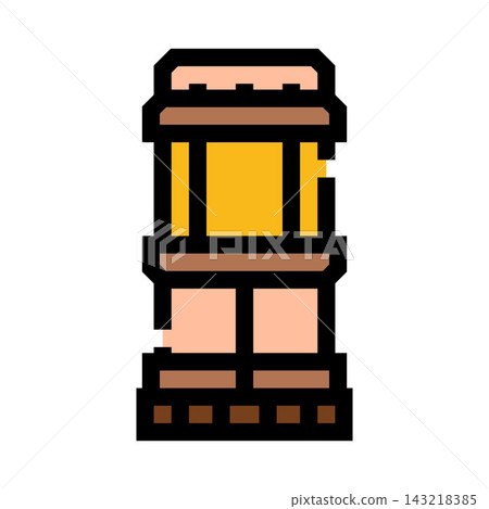 Retro pixel art chimney icon with ventilation 143218385