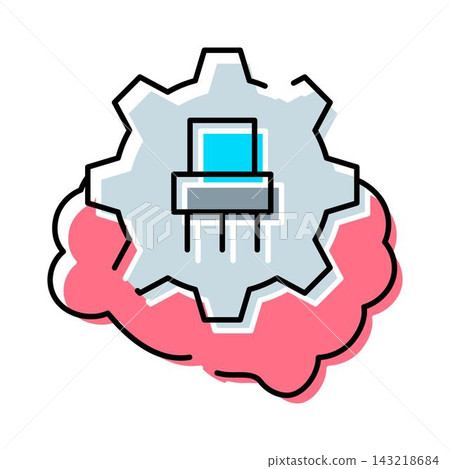 Artificial intelligence brain gear processing microchip Artificial intelligence brain gear processing microchip 143218684