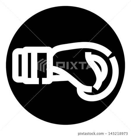 Boxing sport glove icon black background 143218973