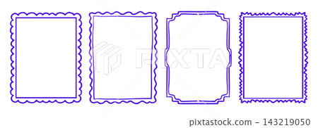 Vintage frame with wavy borders and doodle ornament. Crayon hand drawn border featuring decorative wavy lines. Scalloped edges, coquette aesthetic designs. Scrapbooks or whimsical design Vintage frame with wavy borders and doodle ornament. Crayon hand drawn border featuring decorative wavy lines. Scalloped edges, coquette aesthetic designs. Scrapbooks or whimsical design 143219050