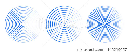 Concentric circles create dynamic sound wave patterns with radial pulses spreading outward in ultrasonic ripple motion set. Halftone patterns creating dynamic sonar effects and geometric vibration Concentric circles create dynamic sound wave patterns with radial pulses spreading outward in ultrasonic ripple motion set. Halftone patterns creating dynamic sonar effects and geometric vibration 143219057