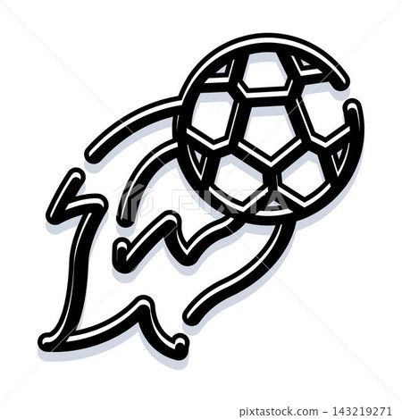 Football ball flying with speed and motion lines Football ball flying with speed and motion lines 143219271