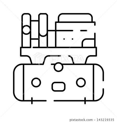 Air compressor line art icon for industrial equipment Air compressor line art icon for industrial equipment 143219335