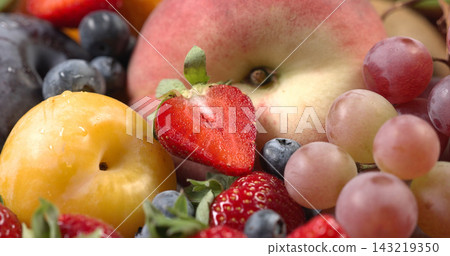 assortment of fresh juicy fruits and berries assortment of fresh juicy fruits and berries 143219350