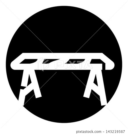 Sawhorse icon representing construction and woodworking support Sawhorse icon representing construction and woodworking support 143219387